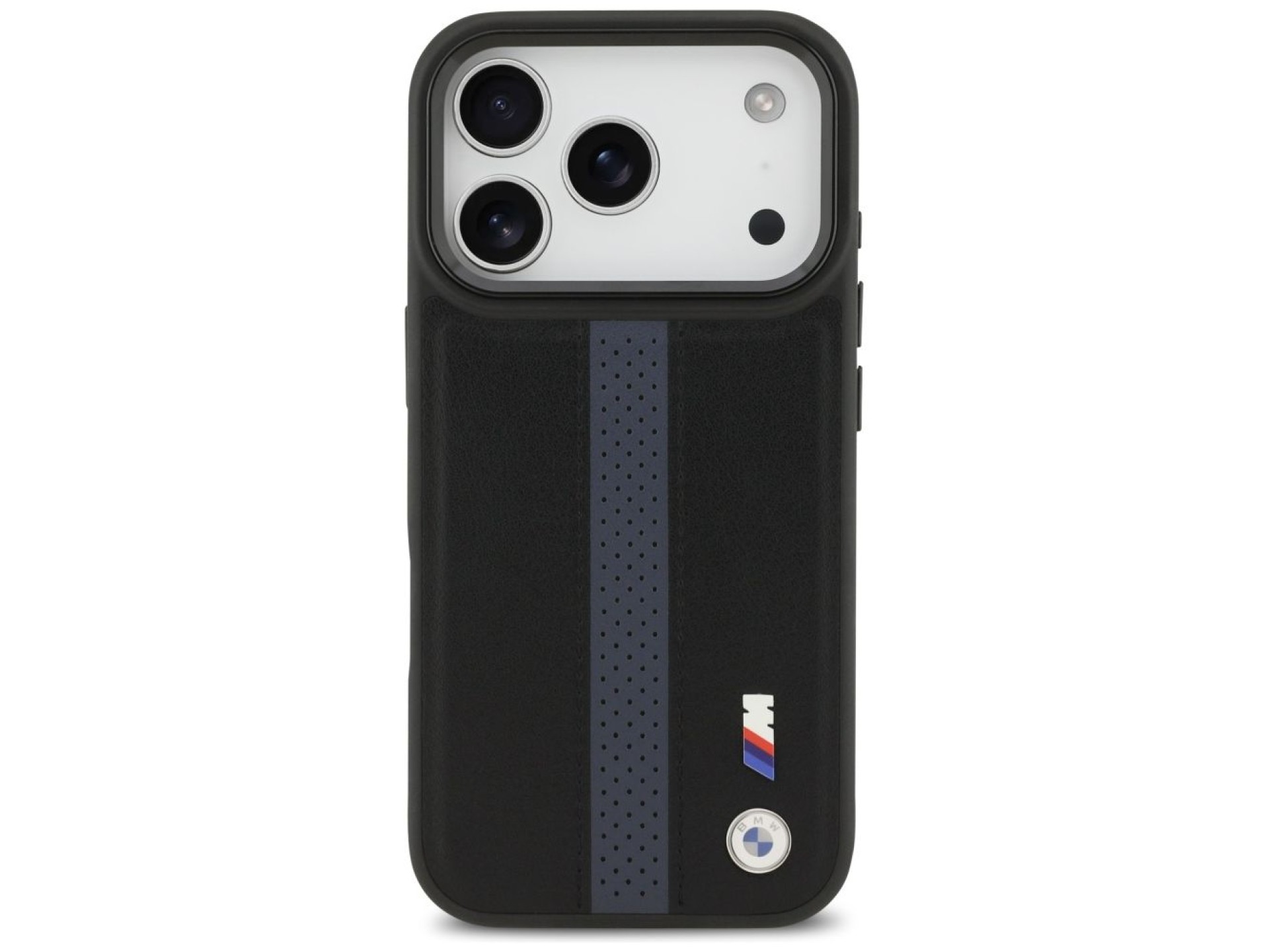 Capa MagSafe BMW M com logotipo de faixa perfurada para iPhone 17 Pro - Azul