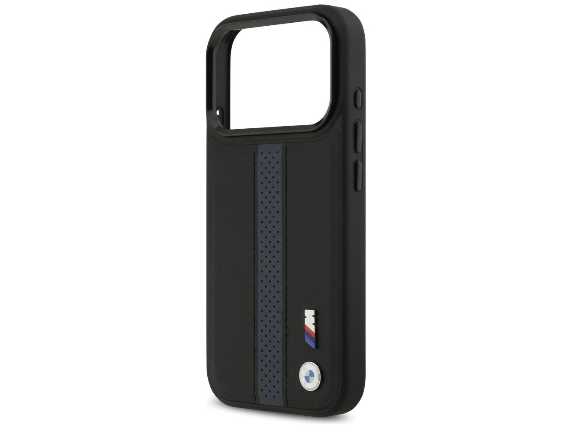 Capa MagSafe BMW M com logotipo de faixa perfurada para iPhone 17 Pro - Azul