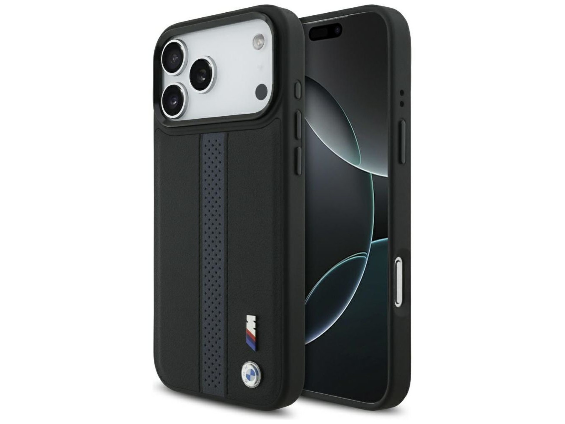 Funda MagSafe BMW M con logotipo de franja perforada para iPhone 17 Pro Max - Azul
