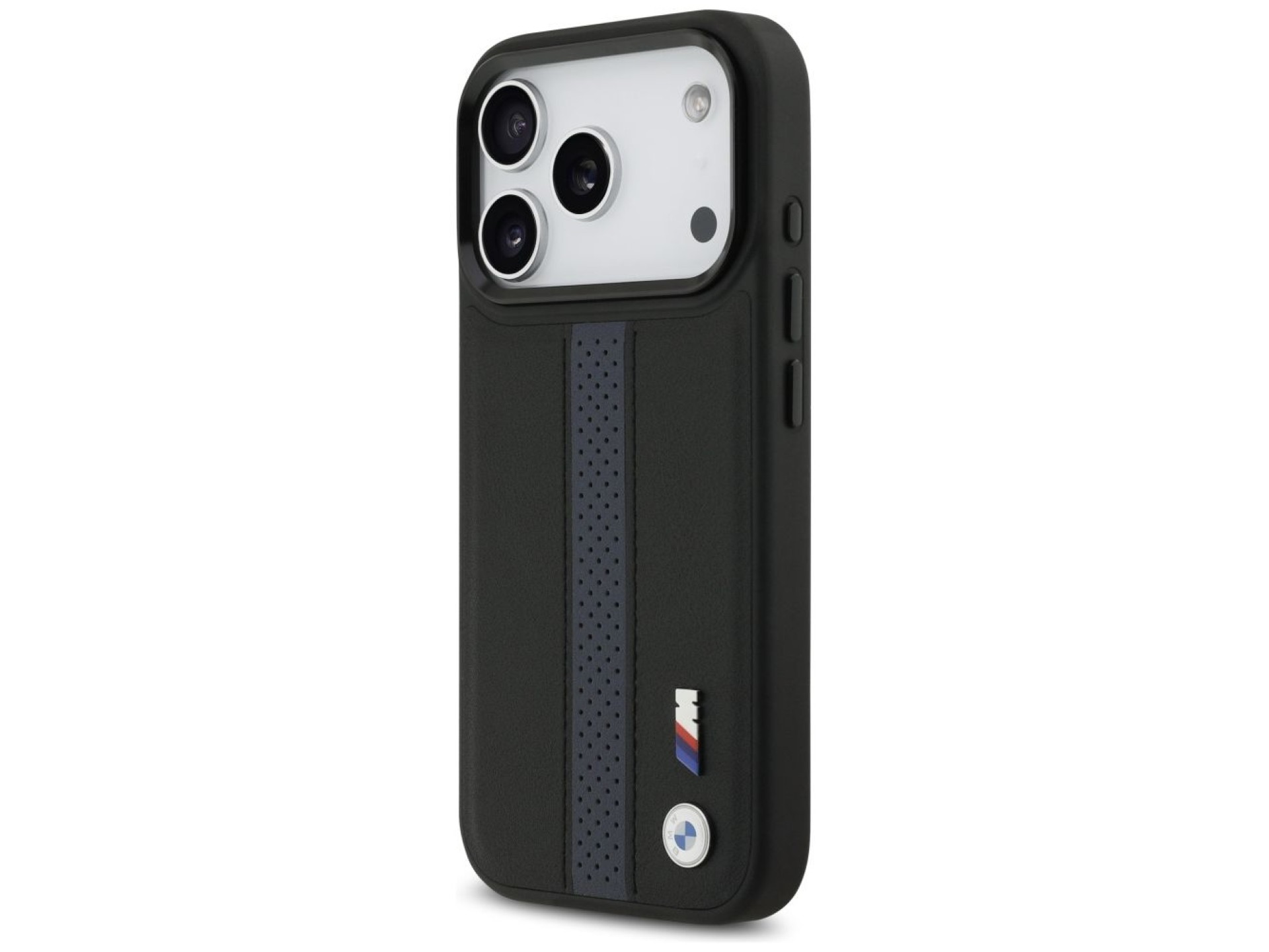 Capa MagSafe BMW M com logotipo de faixa perfurada para iPhone 17 Pro - Azul