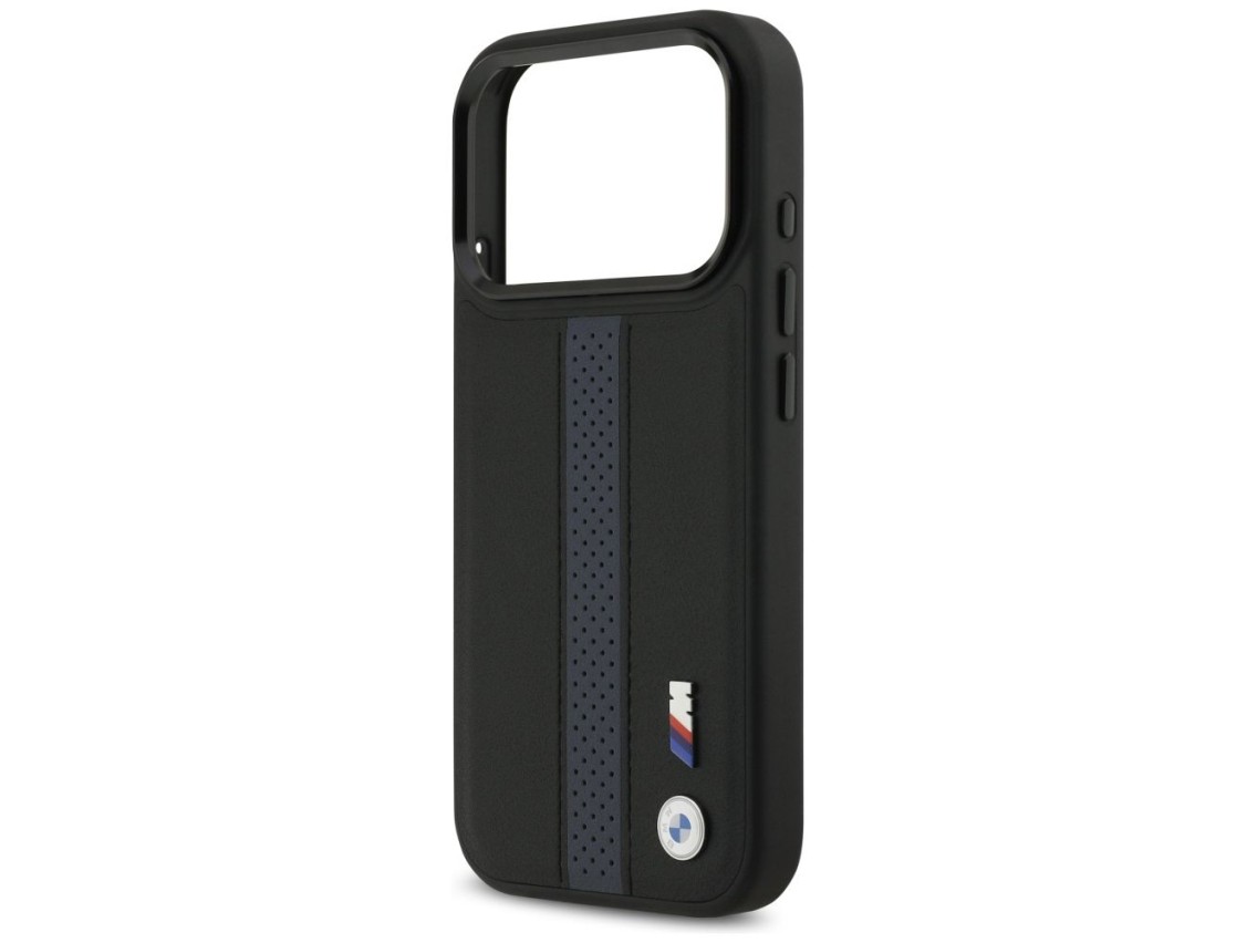 Capa MagSafe BMW M com logotipo de faixa perfurada para iPhone 17 Pro - Azul