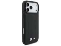 Capa MagSafe com logotipo acolchoado BMW M para iPhone 17 Pro Max - Preta Capa MagSafe com logotipo acolchoado BMW M para iPhone 17 Pro Max - Preta