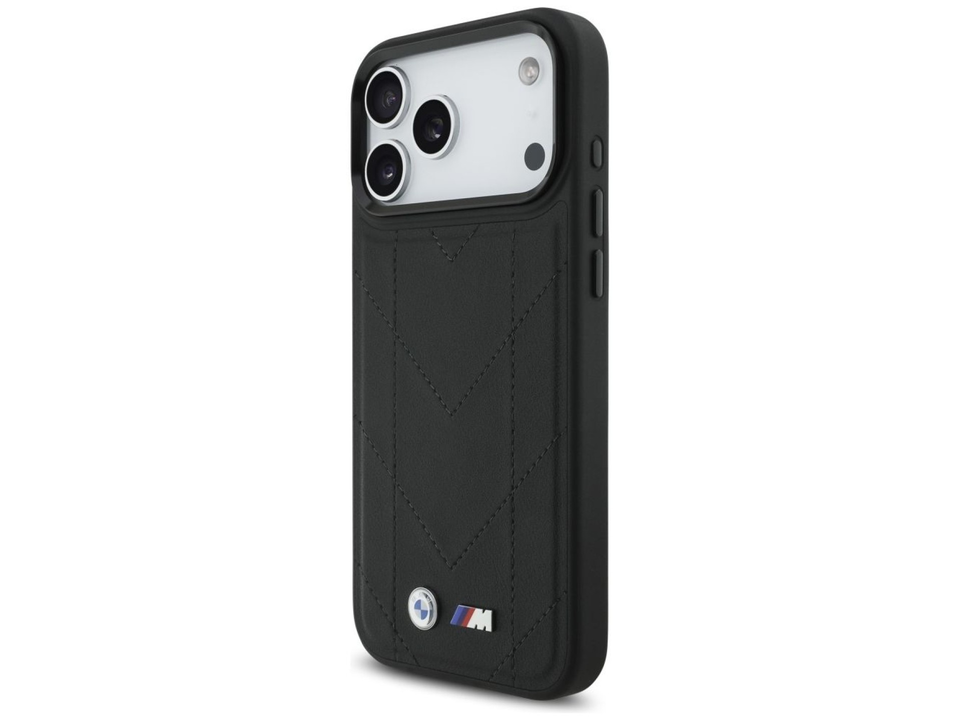 Capa MagSafe com logotipo acolchoado BMW M para iPhone 17 Pro Max - Preta