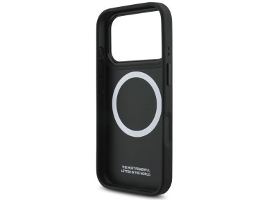 Capa MagSafe com logotipo BMW M acolchoado para iPhone 17 Pro - Preta Capa MagSafe com logotipo BMW M acolchoado para iPhone 17 Pro - Preta