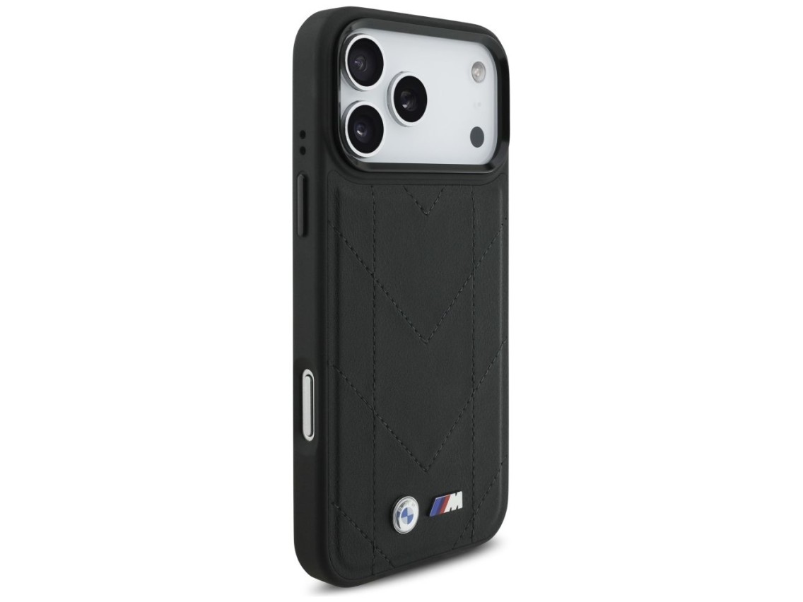 Capa MagSafe com logotipo acolchoado BMW M para iPhone 17 Pro Max - Preta
