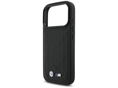 Capa MagSafe com logotipo BMW M acolchoado para iPhone 17 Pro - Preta Capa MagSafe com logotipo BMW M acolchoado para iPhone 17 Pro - Preta