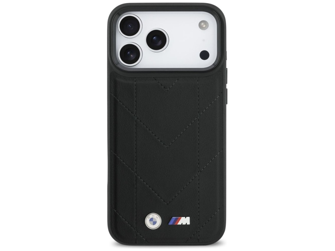 Capa MagSafe com logotipo acolchoado BMW M para iPhone 17 Pro Max - Preta