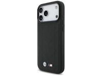 Capa MagSafe com logotipo acolchoado BMW M para iPhone 17 Pro Max - Preta Capa MagSafe com logotipo acolchoado BMW M para iPhone 17 Pro Max - Preta