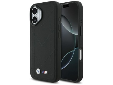 Capa MagSafe para iPhone 17 com logotipo BMW M acolchoado - Preta