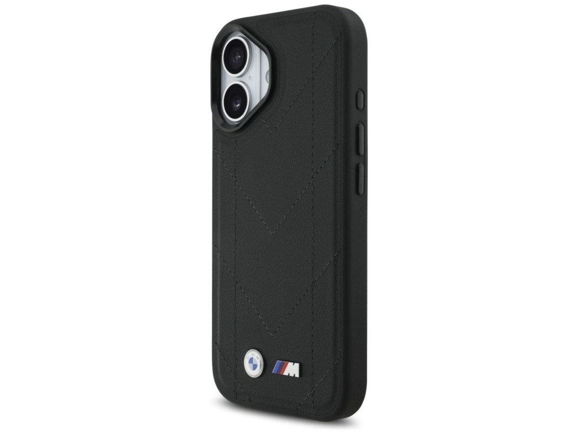 Capa MagSafe para iPhone 17 com logotipo BMW M acolchoado - Preta