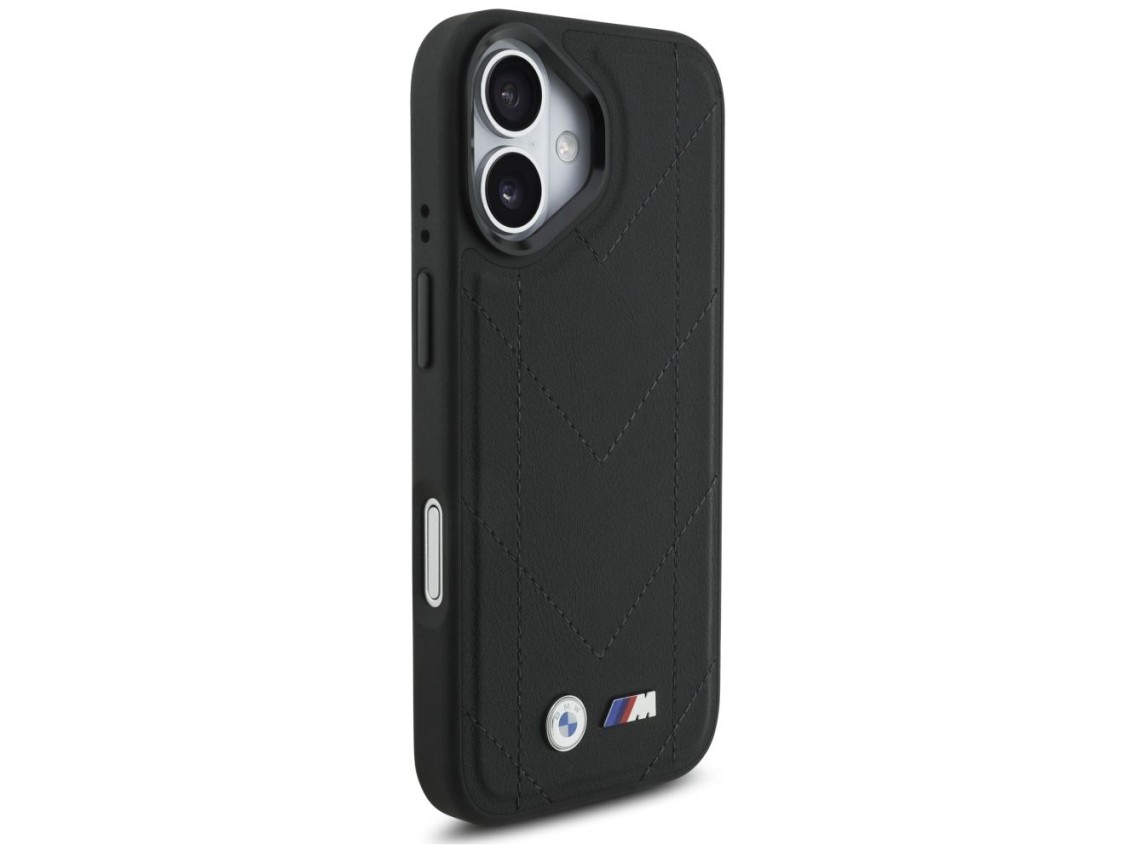 Capa MagSafe para iPhone 17 com logotipo BMW M acolchoado - Preta