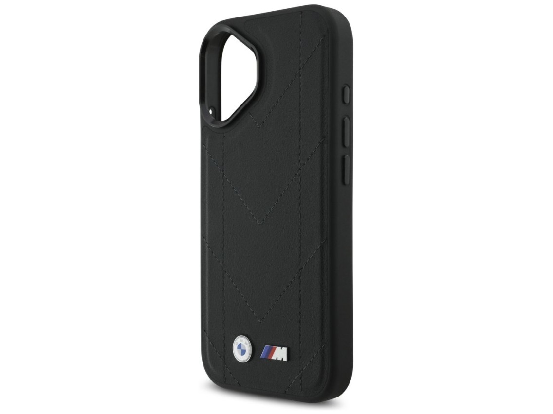 Capa MagSafe para iPhone 17 com logotipo BMW M acolchoado - Preta