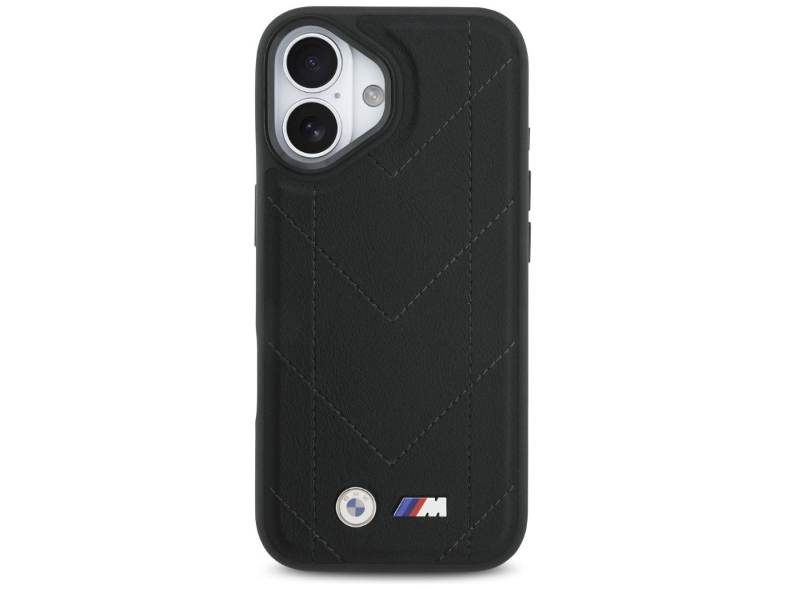 Capa MagSafe para iPhone 17 com logotipo BMW M acolchoado - Preta