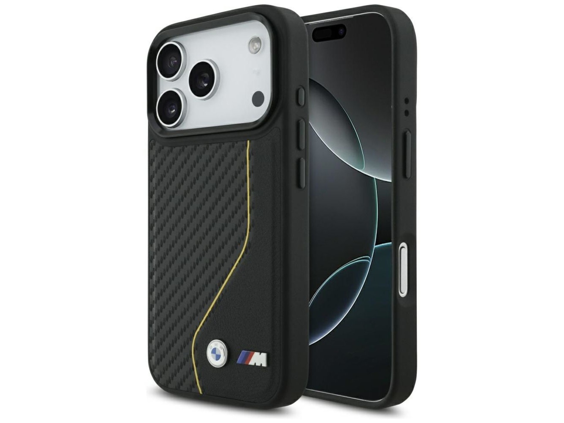 Capa MagSafe BMW M Carbon Line com logotipo para iPhone 17 Pro - Amarela