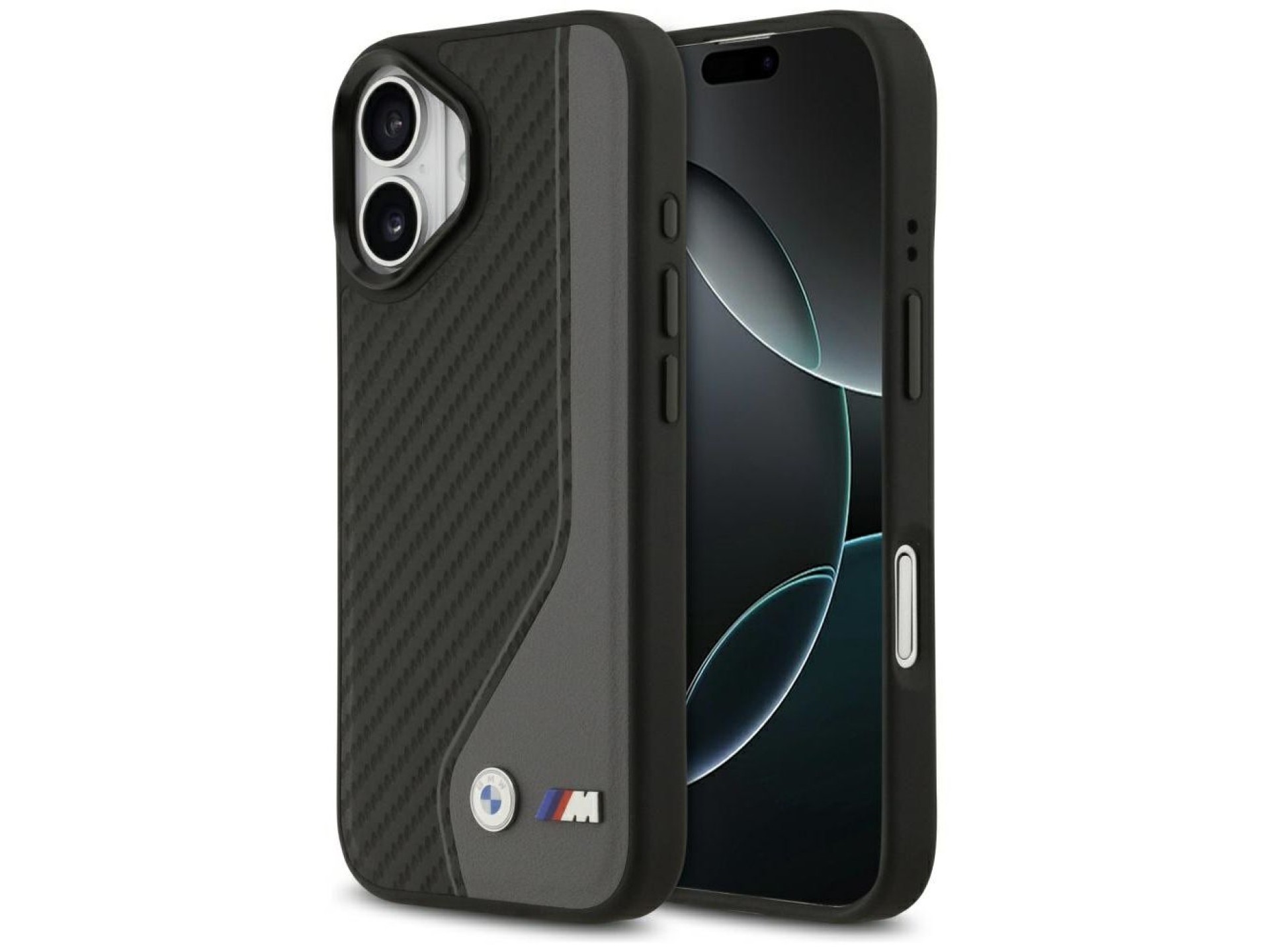 Funda BMW M Carbon Logo MagSafe para iPhone 17 - Negro y gris