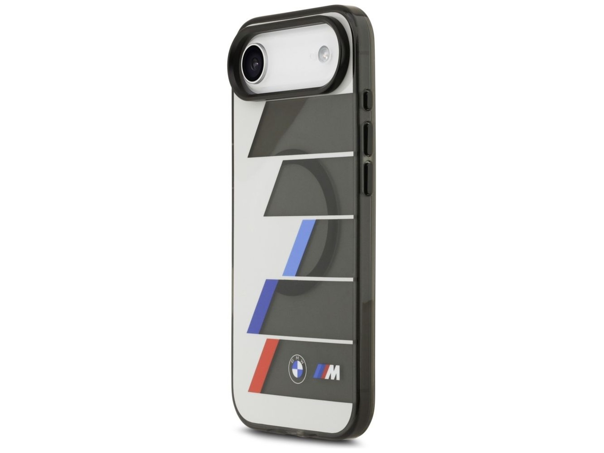 BMW M IML Metal Buttons Tricolor Lines MagSafe Case for iPhone Air - Gray