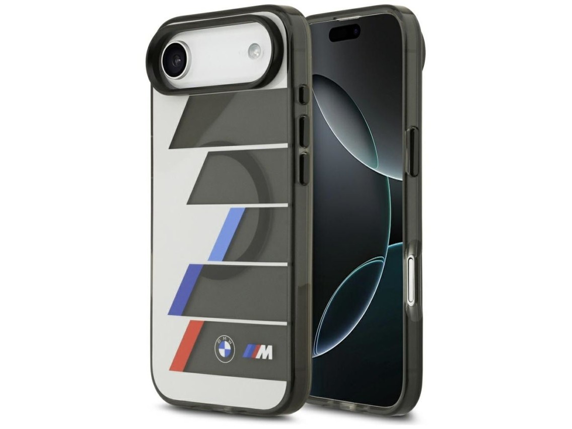 BMW M IML Metal Buttons Tricolor Lines MagSafe Case for iPhone Air - Gray
