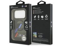 Funda MagSafe BMW M IML con botones metálicos y líneas tricolores para iPhone 17 Pro - Negra Funda MagSafe BMW M IML con botones metálicos y líneas tricolores para iPhone 17 Pro - Negra