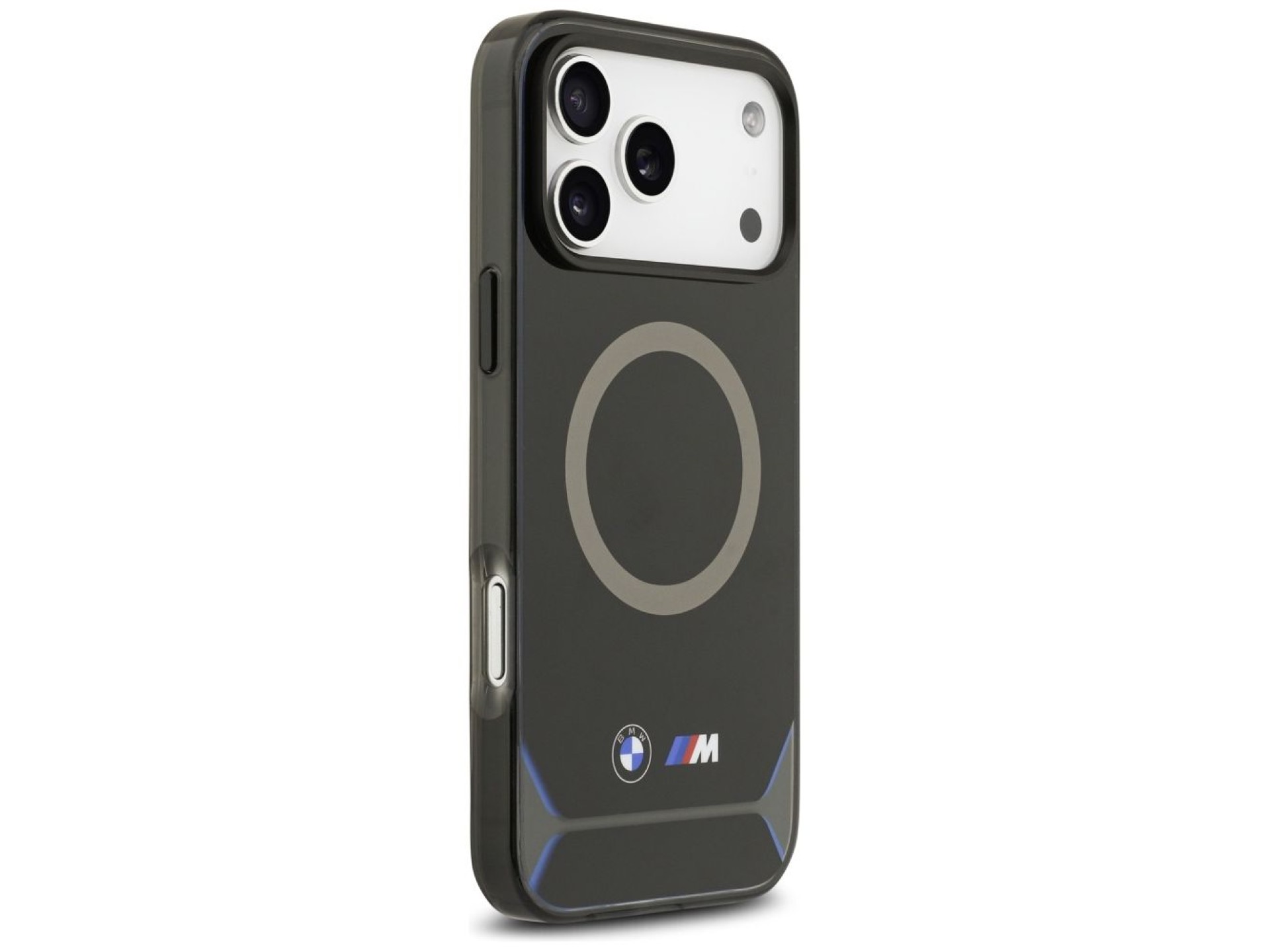Funda MagSafe BMW M IML con botones metálicos y logotipo para iPhone 17 Pro Max - Azul