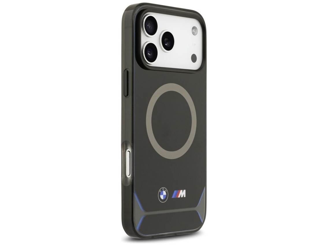 Funda MagSafe BMW M IML con botones metálicos y logotipo para iPhone 17 Pro Max - Azul