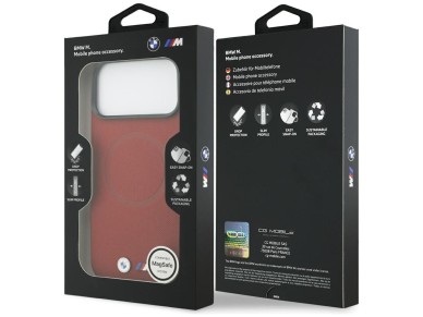 BMW M FW Metal Logo MagSafe Case for iPhone 17 Pro Max - Red