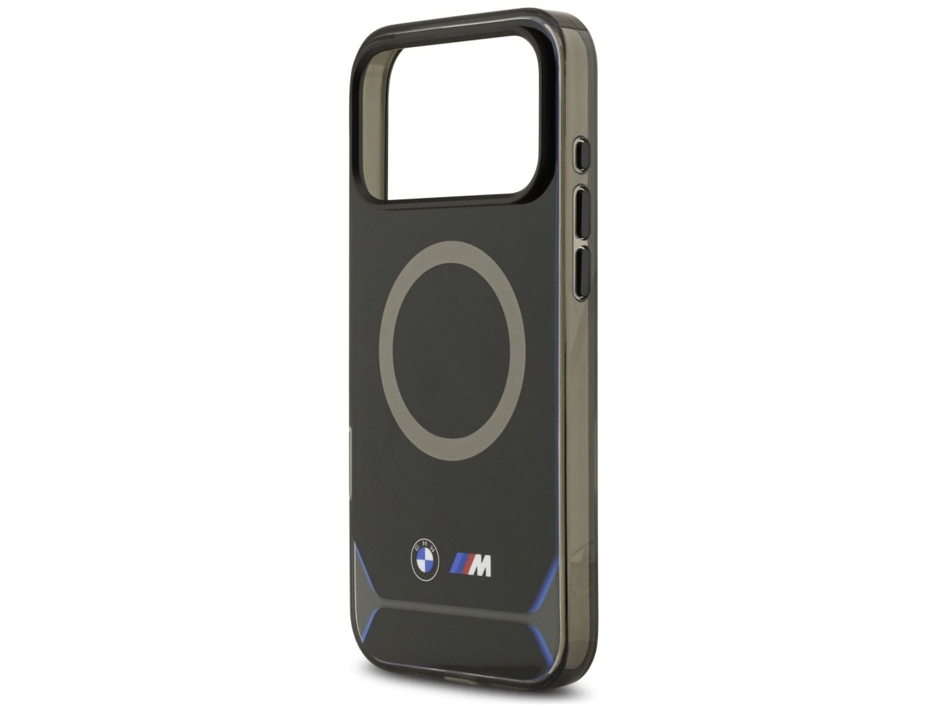 Funda MagSafe BMW M IML con botones metálicos y logotipo para iPhone 17 Pro Max - Azul