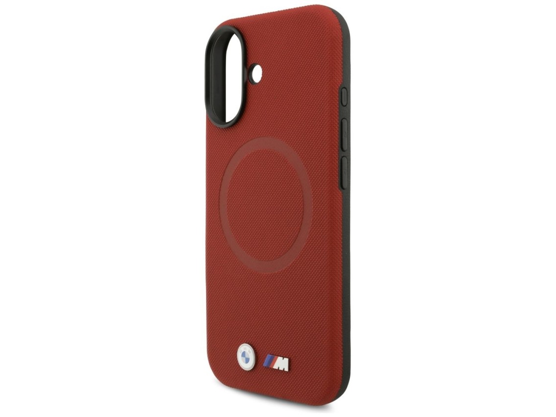 Capa MagSafe com logotipo BMW M FW em metal para iPhone 17 - Vermelha