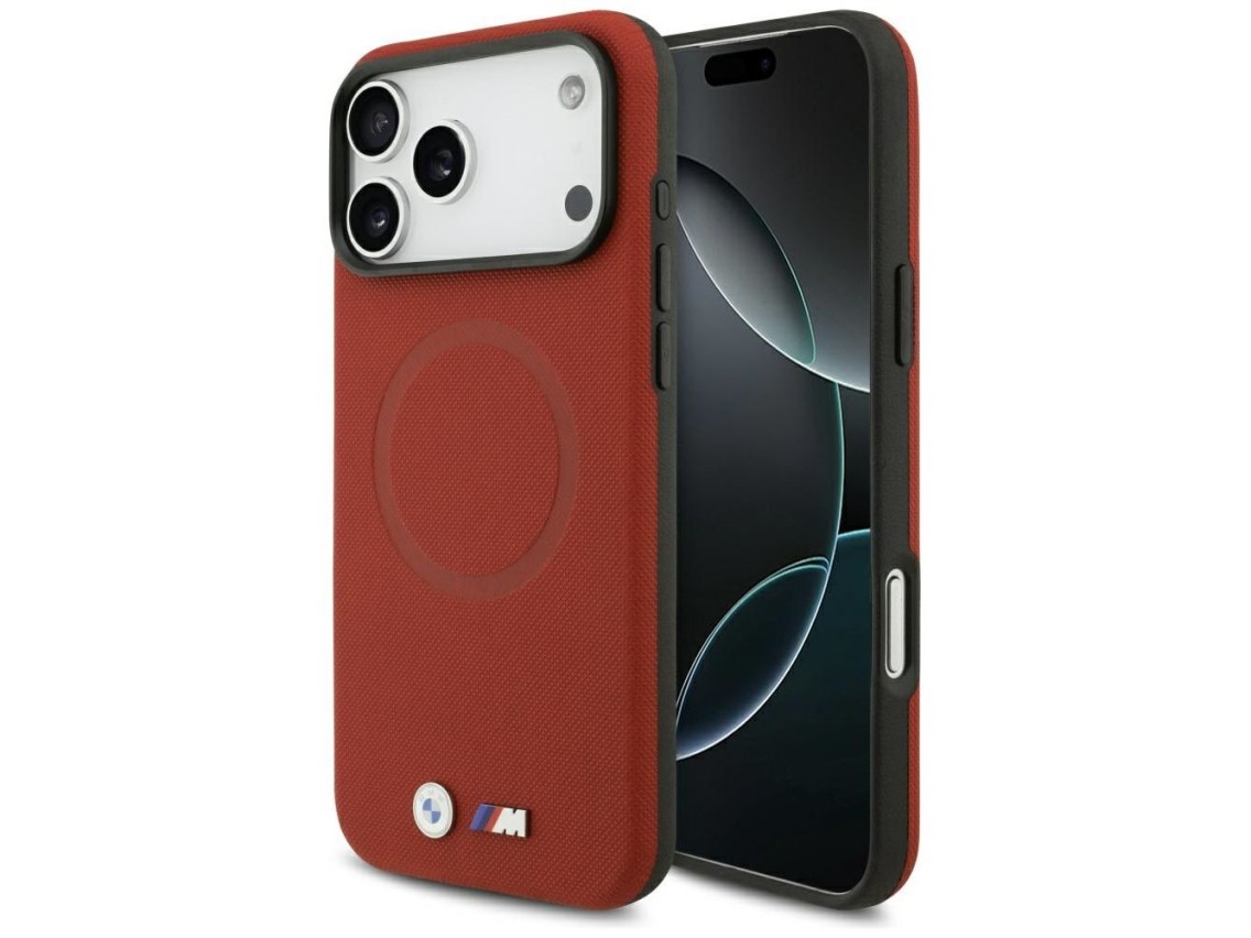 BMW M FW Metal Logo MagSafe Case for iPhone 17 Pro Max - Red
