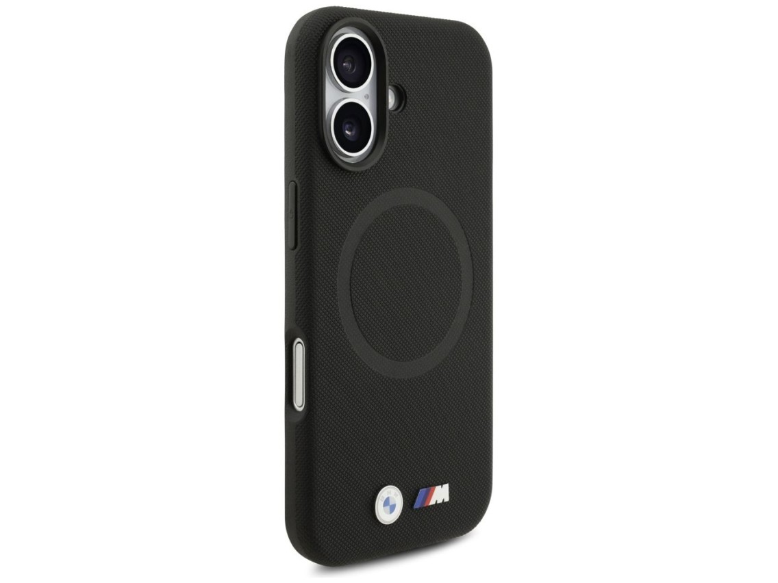 Funda BMW M FW con logo metálico y MagSafe para iPhone 17 - Negra