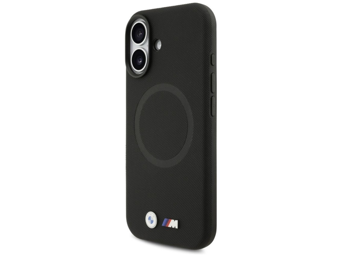 Funda BMW M FW con logo metálico y MagSafe para iPhone 17 - Negra