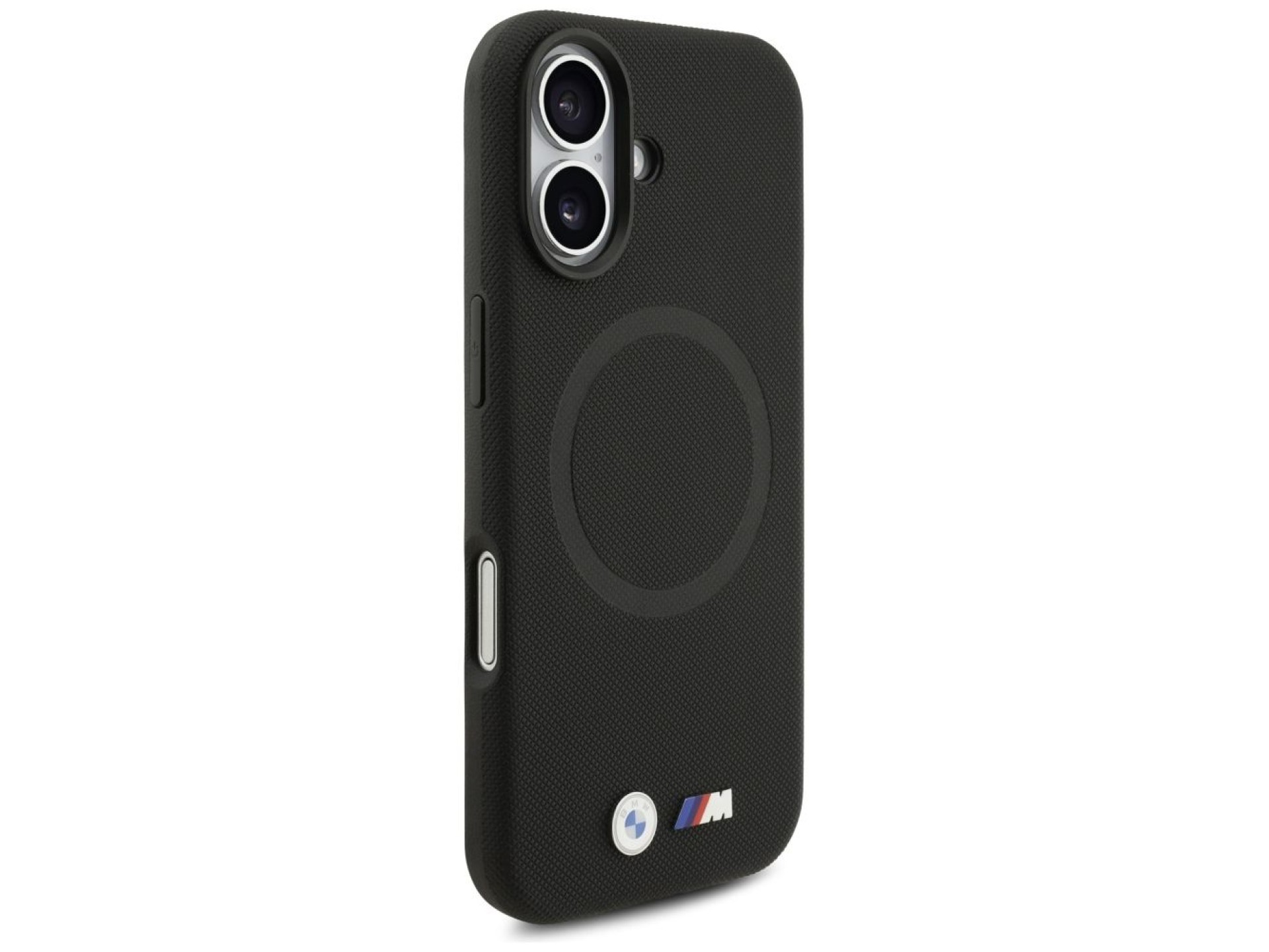 Funda BMW M FW con logo metálico y MagSafe para iPhone 17 - Negra