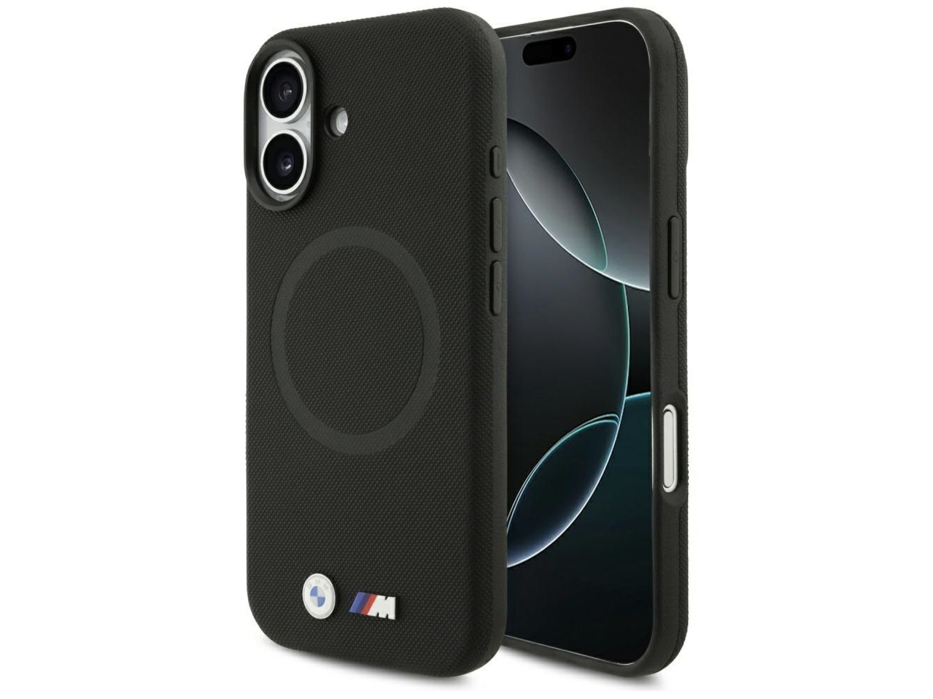 Funda BMW M FW con logo metálico y MagSafe para iPhone 17 - Negra
