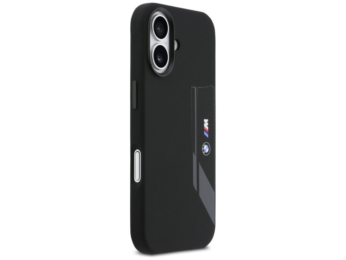 Funda BMW M de silicona con logo vertical MagSafe para iPhone 17 - Negra