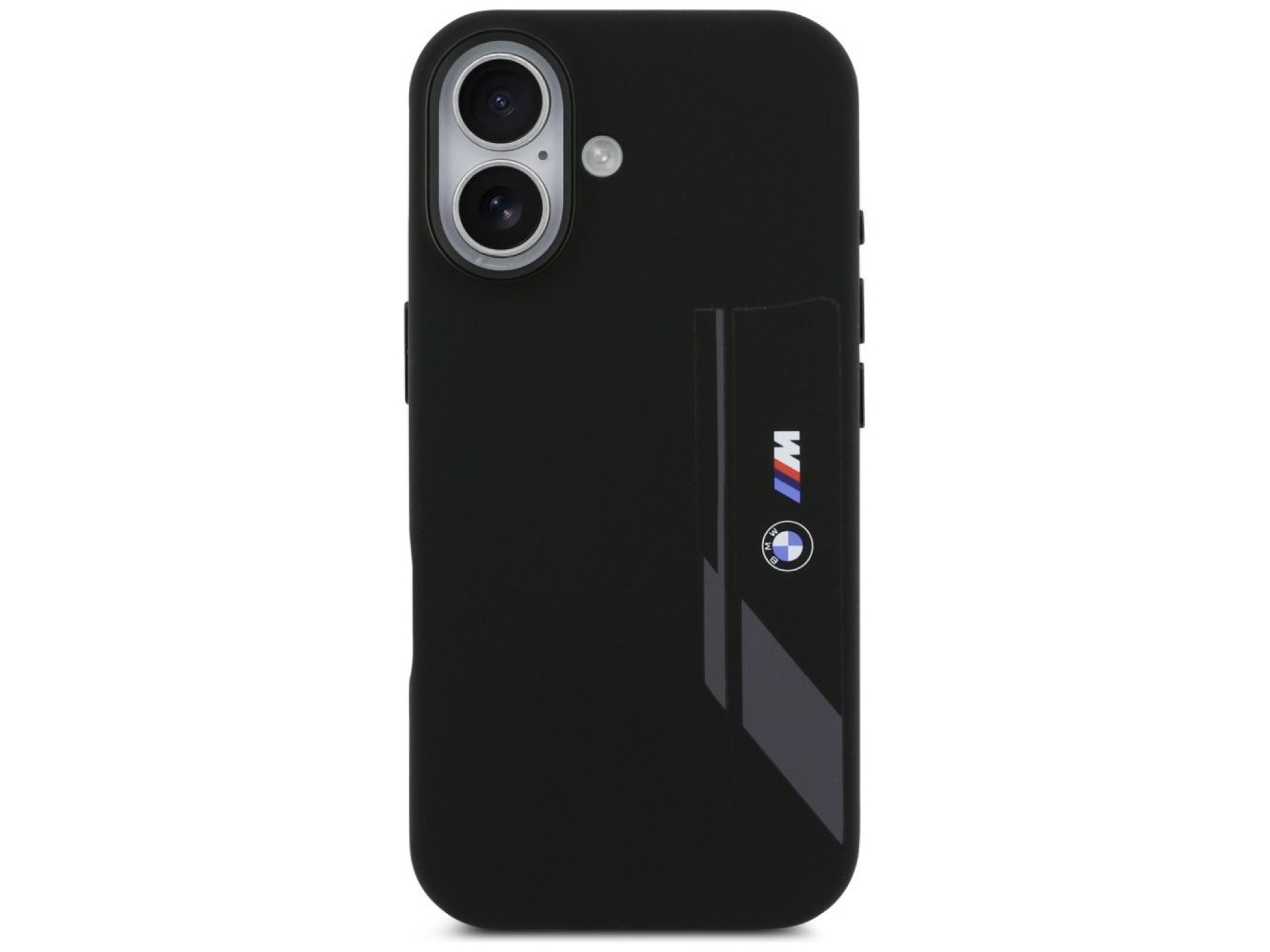 Funda BMW M de silicona con logo vertical MagSafe para iPhone 17 - Negra
