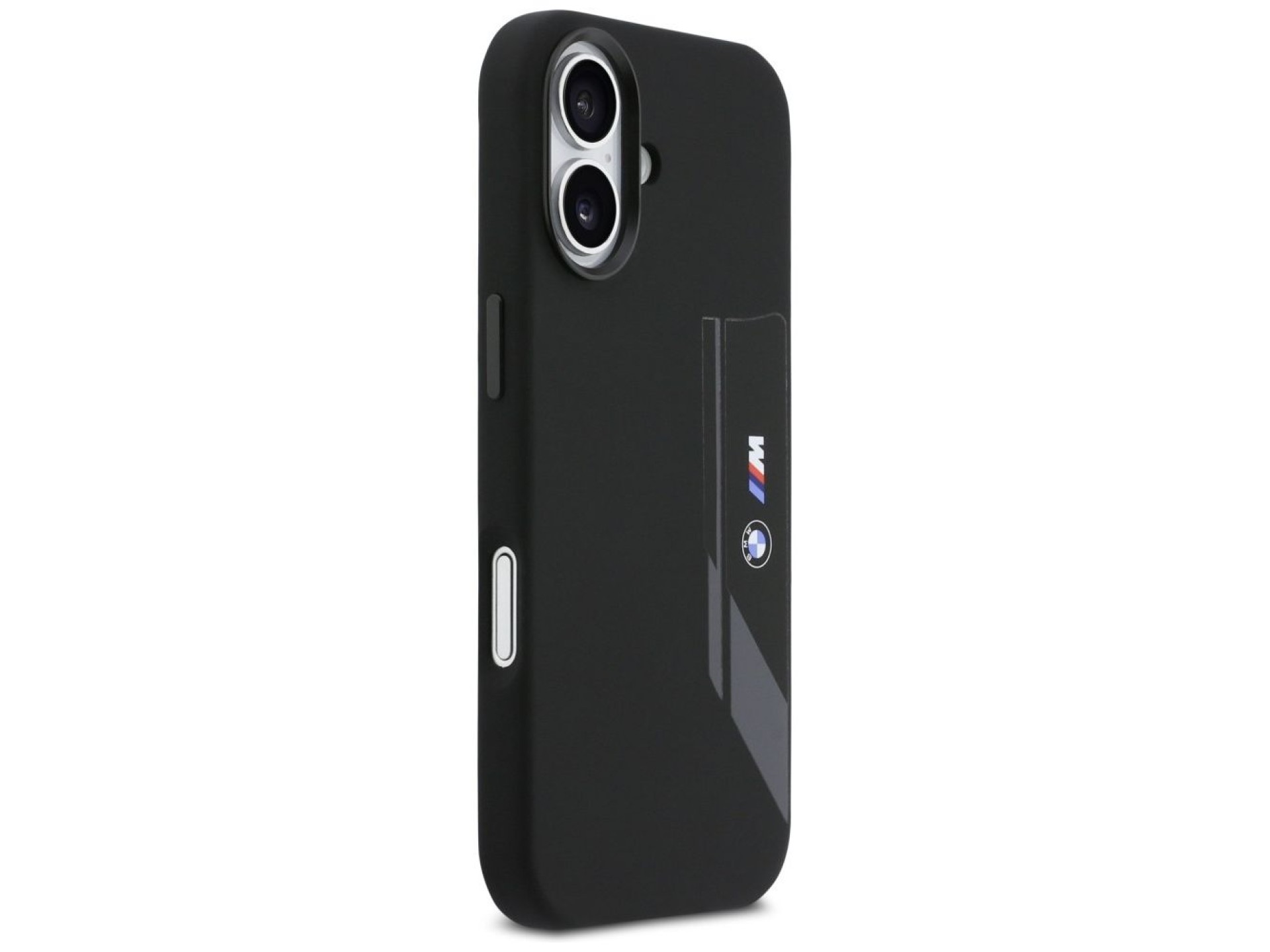 Funda BMW M de silicona con logo vertical MagSafe para iPhone 17 - Negra