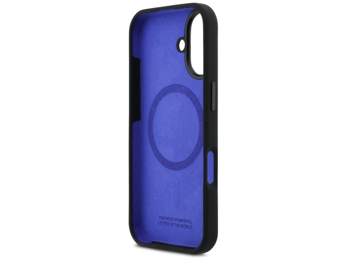 Funda BMW M de silicona con logo vertical MagSafe para iPhone 17 - Negra