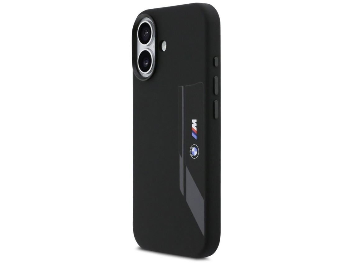 Funda BMW M de silicona con logo vertical MagSafe para iPhone 17 - Negra