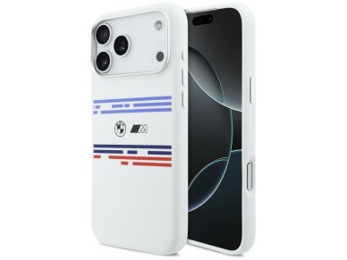 BMW M Silicon Horizontal Line MagSafe Case for iPhone 17 Pro Max - White BMW M Silicon Horizontal Line MagSafe Case for iPhone 17 Pro Max - White