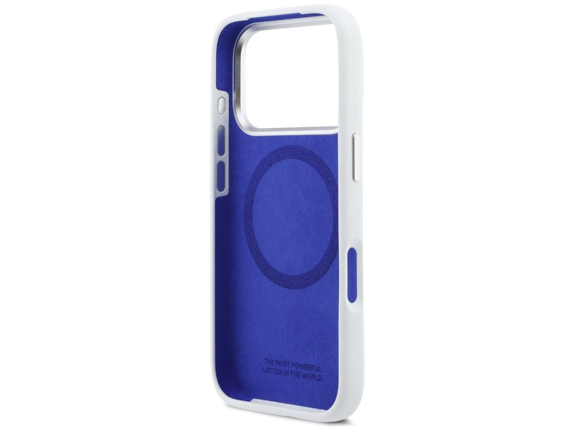 Funda BMW M Silicona con Línea Horizontal MagSafe para iPhone 17 Pro - Blanca