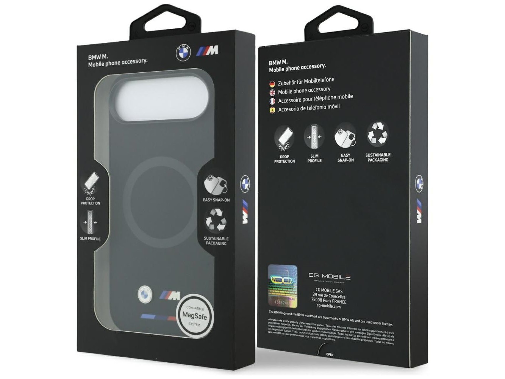 Funda de silicona con logo BMW M MagSafe para iPhone Air - Negra