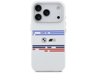 Funda BMW M Silicona con Línea Horizontal MagSafe para iPhone 17 Pro - Blanca Funda BMW M Silicona con Línea Horizontal MagSafe para iPhone 17 Pro - Blanca