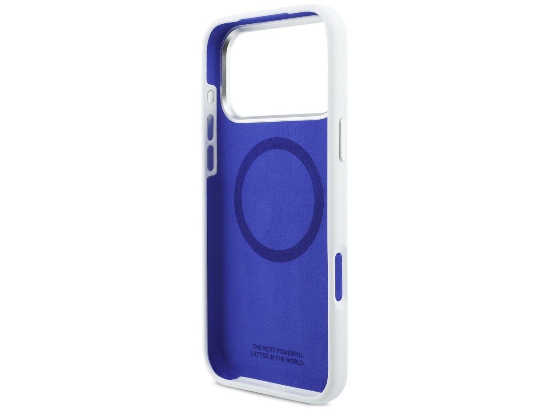 Capa MagSafe BMW M de silicone com linhas horizontais para iPhone 17 Pro Max - Branca