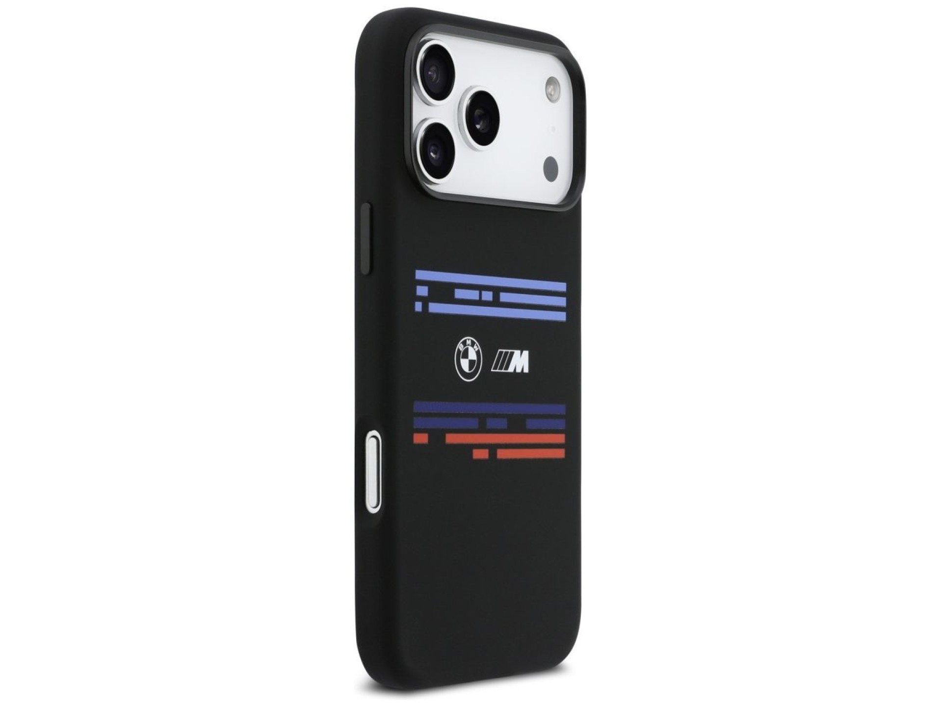 Funda BMW M Silicona con Línea Horizontal MagSafe para iPhone 17 Pro Max - Negra