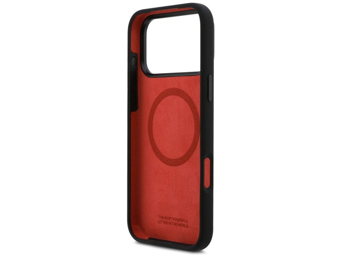 Funda BMW M Silicona con Línea Horizontal MagSafe para iPhone 17 Pro Max - Negra