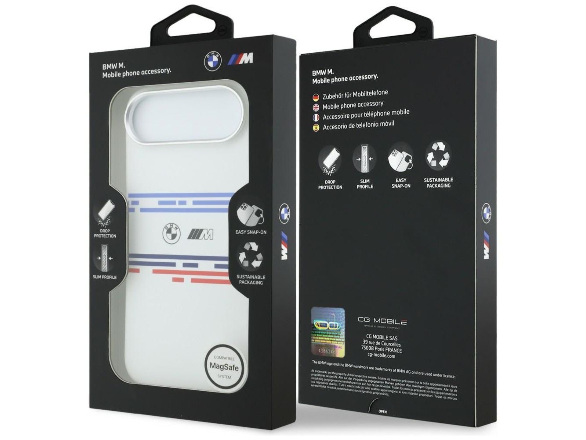 BMW M Silicon Horizontal Line MagSafe Case for iPhone Air - White