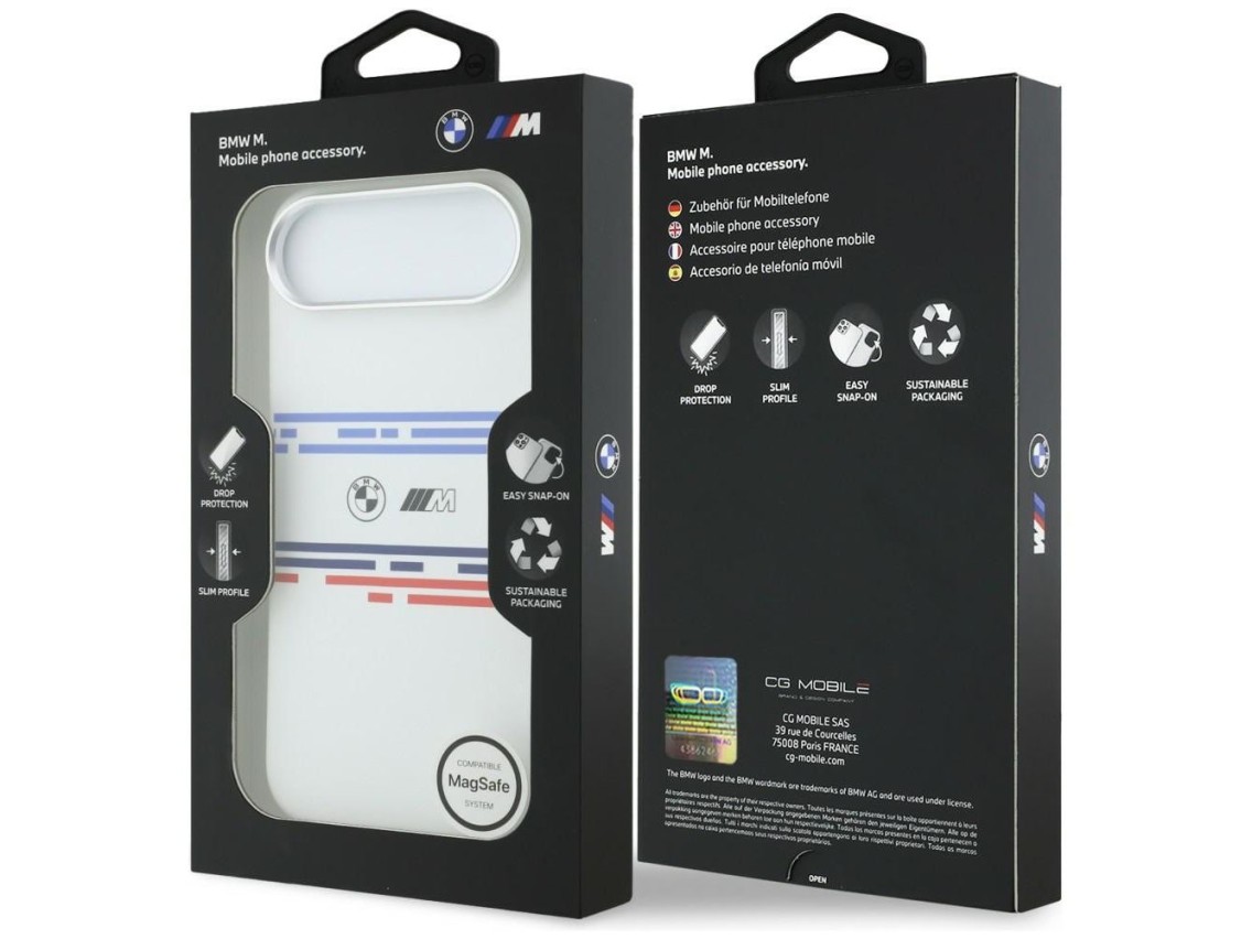 BMW M Silicon Horizontal Line MagSafe Case for iPhone Air - White