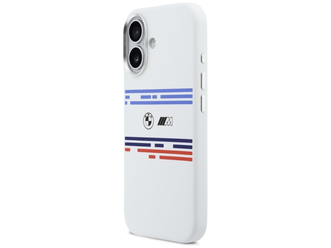 BMW M Silicon Horizontal Line MagSafe Case for iPhone 17 - White
