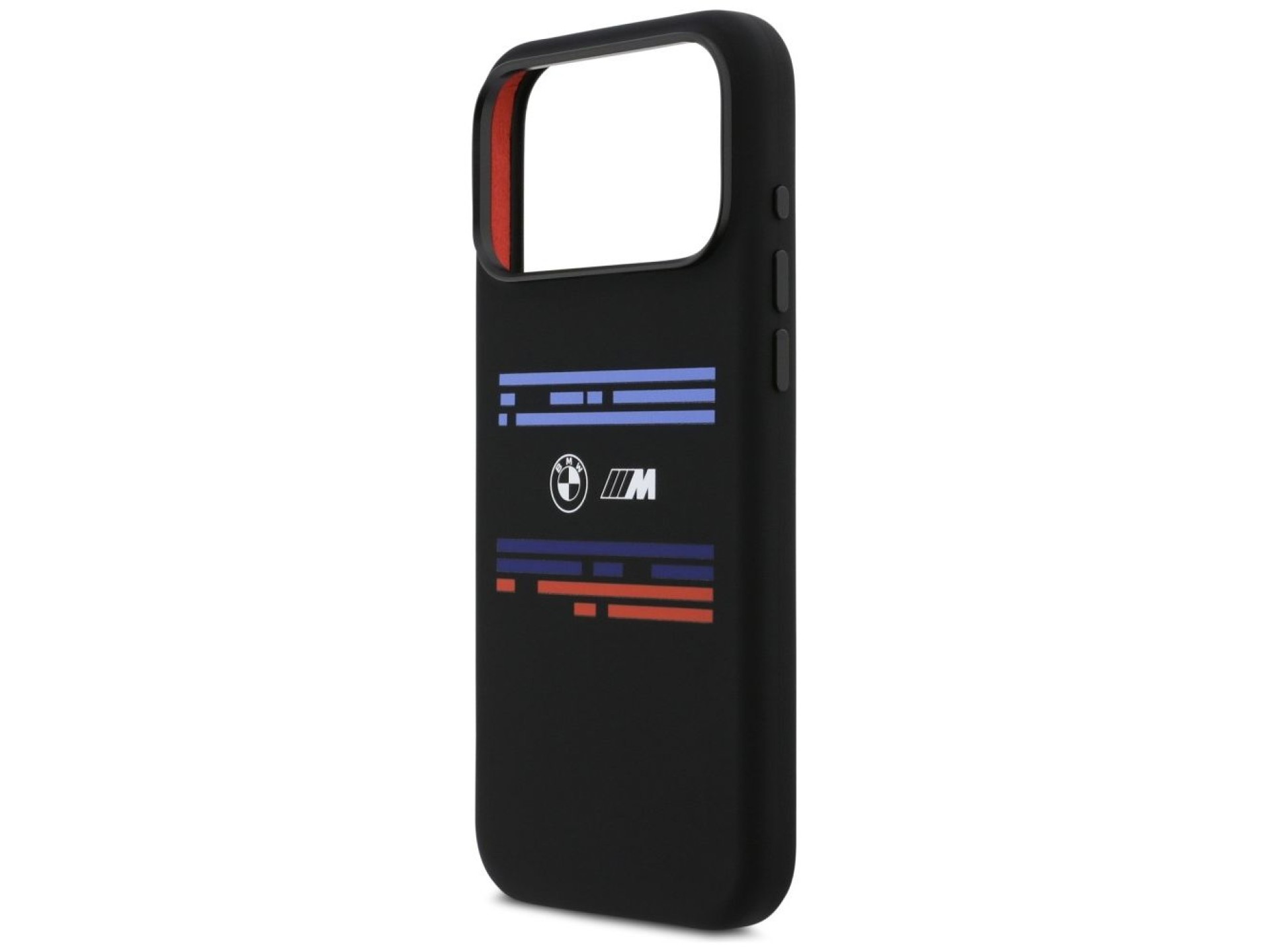 Funda BMW M Silicona con Línea Horizontal MagSafe para iPhone 17 Pro Max - Negra