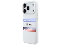 Funda BMW M Silicona con Línea Horizontal MagSafe para iPhone 17 Pro - Blanca Funda BMW M Silicona con Línea Horizontal MagSafe para iPhone 17 Pro - Blanca