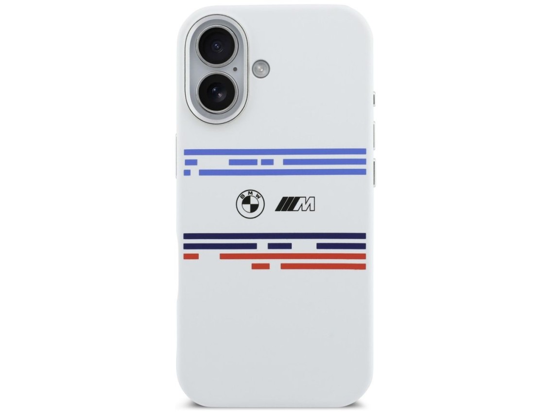 BMW M Silicon Horizontal Line MagSafe Case for iPhone 17 - White